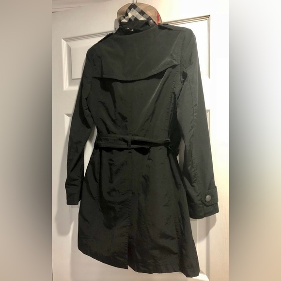 Burberry Brit Balmoral Black Double Breasted Wool Liner Belt Trench Coat Jacket! - Picture 9 of 12